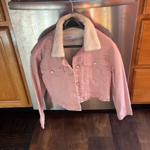 Girls size L 10-12 fleece lined denim jacket